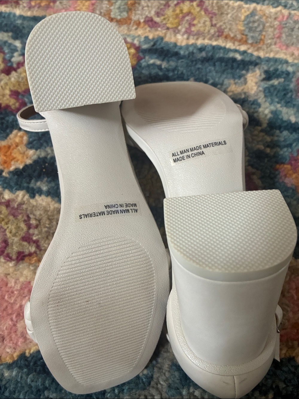 DV Dolce Vita Braided Strap Ivory Block Heel Sandals SZ 7 - Picture 6 of 10